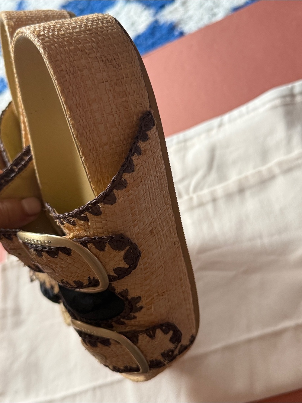 💛 Loeffler Randall Theo 40MM Cotton-Blend Platform Sandals - Picture 7 of 10